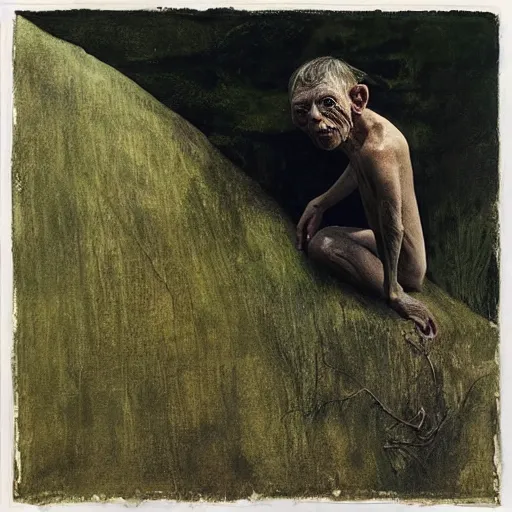 Image similar to “An Andrew Wyeth painting of Gollum”