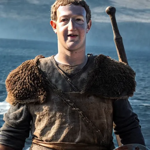 Image similar to mark zuckerberg in Vikings very detailed 4k quality super realistic