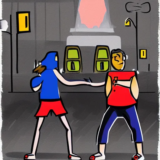 Image similar to Street fight digital illustration by Ekaterina Savic