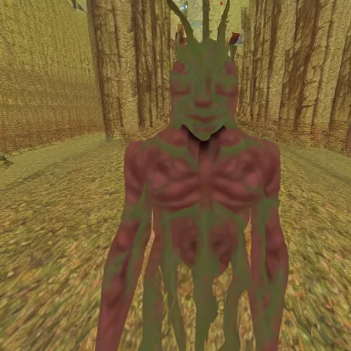 Prompt: skinned beast of then nether made of flesh caught on trailcam, 4k