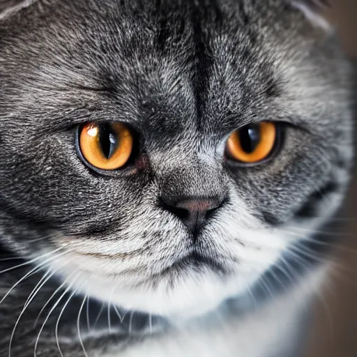 Prompt: front portrait photo of scottish fold cat wearing soldier clothing, pure grey fur, highly detailed, high resolution, cosplay photo, stunning, bokeh soft, trending on facebook, by professional photographer, shot with a canon