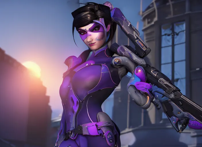 Image similar to widowmaker, overwatch, 4 k, screenshot, high detailed