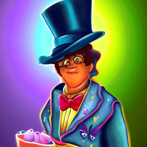 Prompt: a rainbow magician.