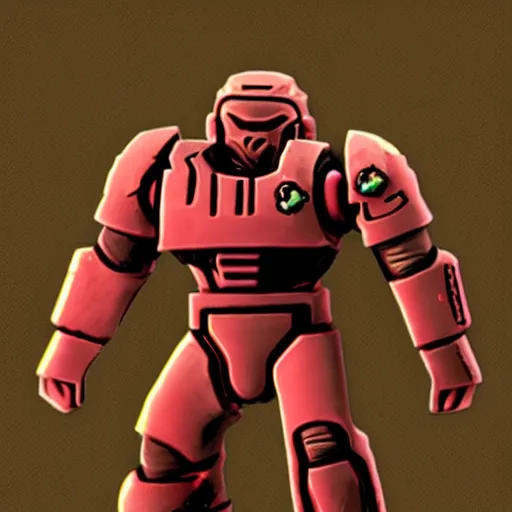 Image similar to Doomguy with pink armor