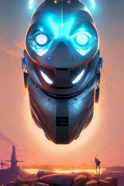 Image similar to epic mask helmet robot ninja portrait stylized as fornite style game design fanart by concept artist gervasio canda, behance hd by jesper ejsing, by rhads, makoto shinkai and lois van baarle, ilya kuvshinov, rossdraws global illumination radiating a glowing aura global illumination ray tracing hdr render in unreal engine 5