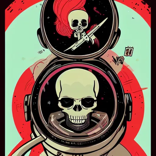 Image similar to portrait skull girl astronaut by petros afshar, tom whalen, laurie greasley, war face by greg rutkowski