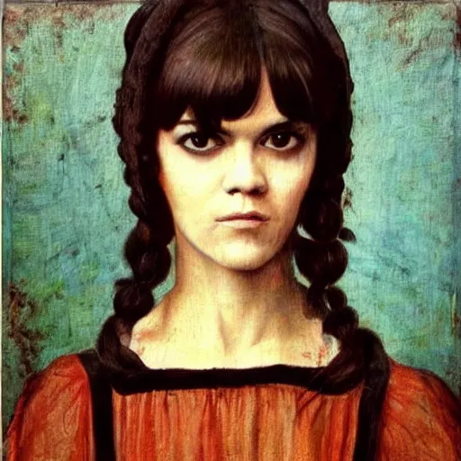 Image similar to a renaissance style painting of the musician bat for lashes