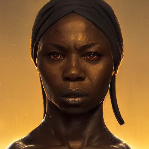 Prompt: A portrait of an african woman, angry, sith, star wars art, art by greg rutkowski, matte painting, trending on artstation