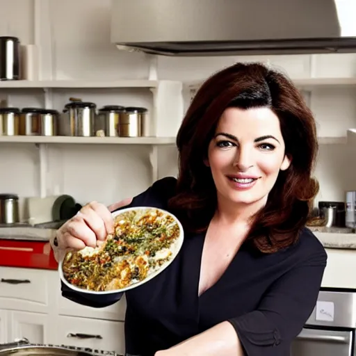 Image similar to nigella lawson cooking a meal in the kitchen