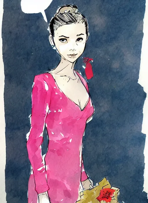 Prompt: portrait of a pretty young lady by dustin nguyen