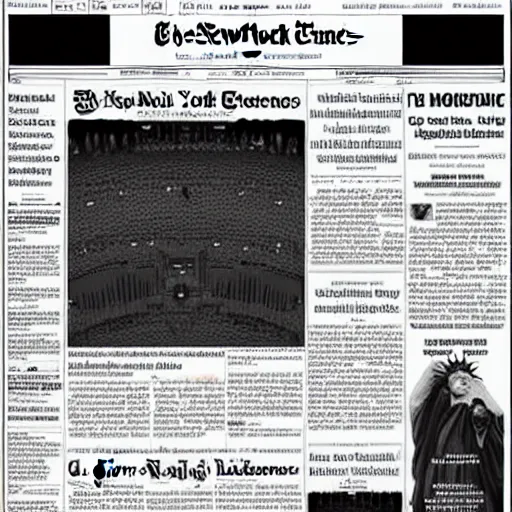 Image similar to the front page of tomorrow's new york times.