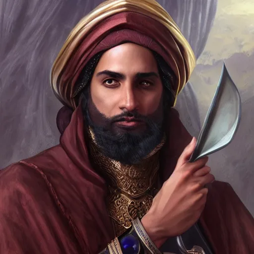 Prompt: a detailed fantasy character portrait of Nour El Sherif as godfather by lauri blank, artgerm, evelyn de morgan, 8K, 50mm lens