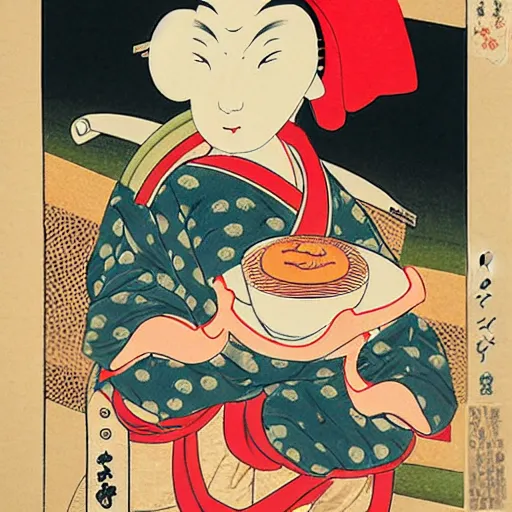 Prompt: ukiyo - e art of mcdonald ’ s