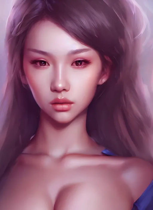 Image similar to beautiful portrait, beautiful girl, beautiful body, tranding by artstation, by chen wang, character artist, 8 1 5, mature content