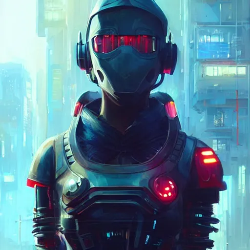 Image similar to movie still of stylized cybernetic ninja - cyberpunk girl, wearing techwear and armor, complementary colors, beautiful realistic face, highly detailed, artstation, concept art, smooth, sharp focus, illustration, art by artgerm, by greg rutkowski, by jeremy mann, by francoise nielly, oil painting