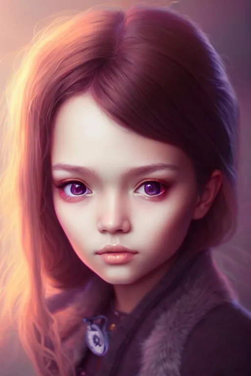 Image similar to very cute girl portrait, highly detailed eyes, intricate details, by artgerm, tooth wu, dan mumford, beeple, wlop, unreal engine 5 rendering