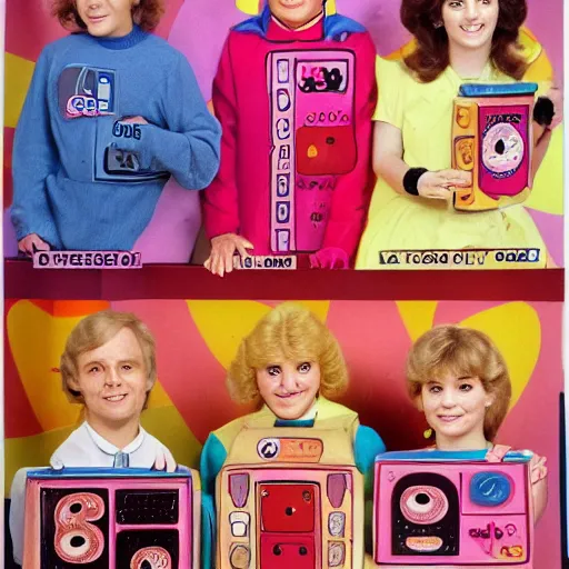 Image similar to 1983 children's tv show about humans and digestive organs color