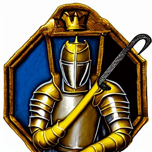 Image similar to holy knight in golden armor with a runnic sword