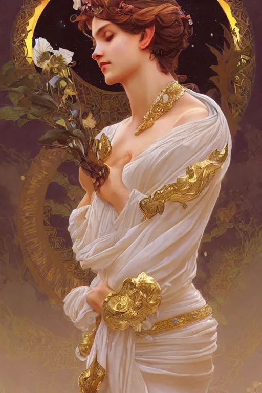 Image similar to goddess of the Moon, elegant, highly detailed, digital painting, artstation, concept art, smooth, sharp focus, illustration, ArtStation, art by artgerm and greg rutkowski and alphonse mucha and J. C. Leyendecker and Edmund Blair Leighton and Charlie Bowater