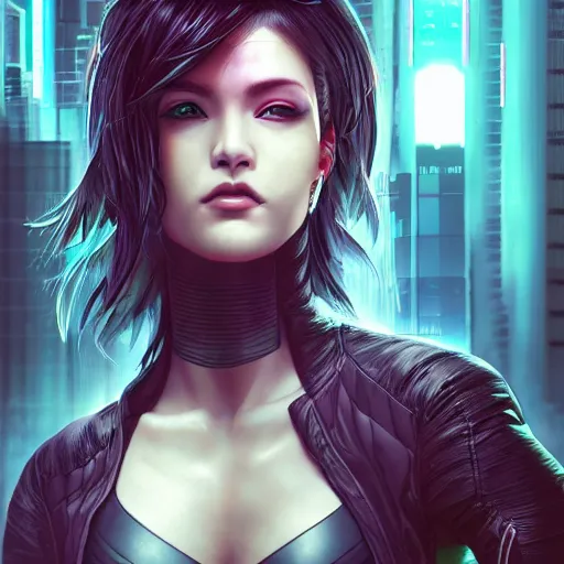 Prompt: art by artgerm, portrait of cyberpunk woman looking out of a window, cyberpunk setting, futuristic, highly detailed, intricate lighting, digital painting, sharp focus, illustration, trending on artstation.