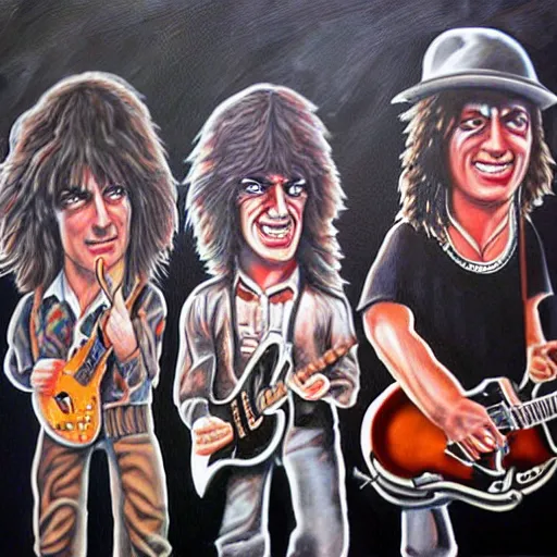 Image similar to ac dc band painting