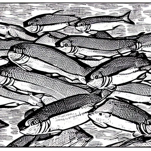 Prompt: herring line art