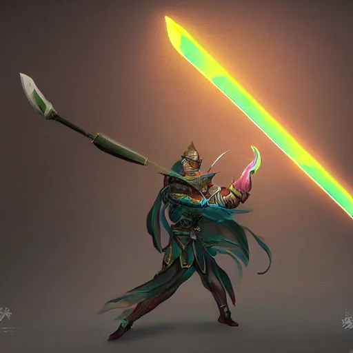 Image similar to magical glowing sword, artefact, no people, xianxia, trending on artstation
