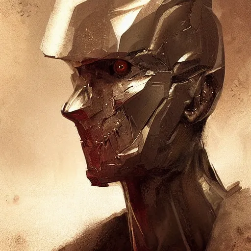 Prompt: portrait of a half human half robot man,digital art,realistic,detailed,art by greg rutkowski,menacing