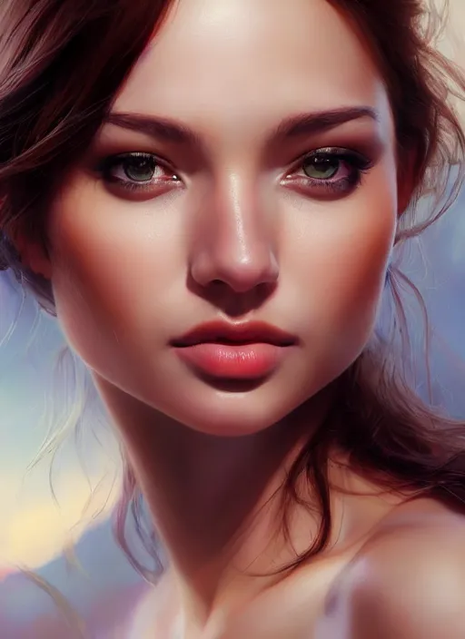 Image similar to photo of a gorgeous young woman in the style of stefan kostic, realistic, half body shot, sharp focus, 8 k high definition, insanely detailed, intricate, elegant, art by stanley lau and artgerm