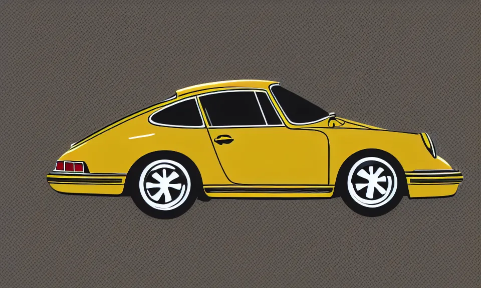 Image similar to pop art illustration of a porsche 9 1 1, adobe illustrator