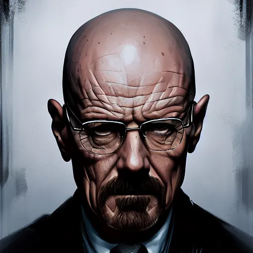 Prompt: a portrait of Walter White by Greg Rutkowski, digital art, horror, chiaroscuro, trending on artstation, anime arts, featured on Pixiv, HD, 8K, highly detailed, good lighting, beautiful, epic, masterpiece