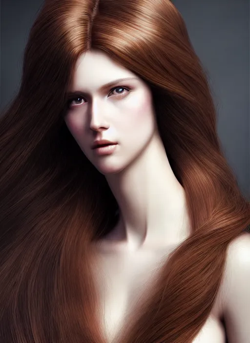 Image similar to a gorgeous female with long brown, hair photo by tim walker, realistic, full body shot, wide angle, sharp focus, 8 k high definition, insanely detailed, intricate, elegant, art by stanley lau and artgerm, floating embers