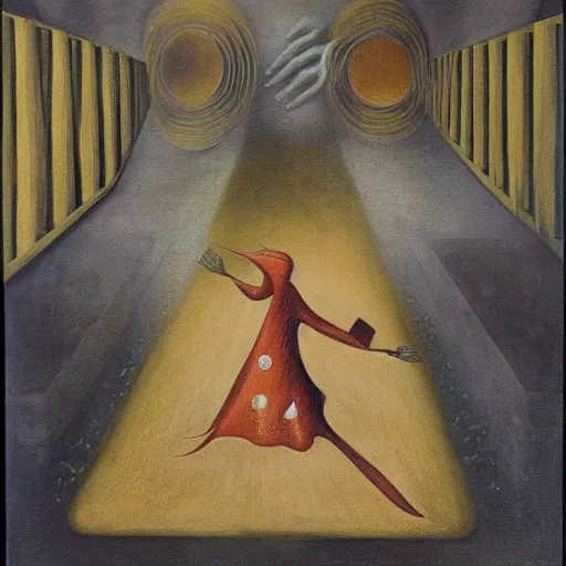 Prompt: Rollypolly by Remedios Varo