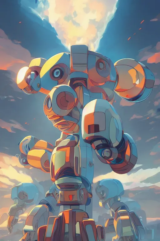 Image similar to metabots medabots medarotto medarot robot minimalist comics, behance hd by jesper ejsing, by rhads, makoto shinkai and lois van baarle, ilya kuvshinov, rossdraws global illumination ray tracing hdr radiating a glowing aura