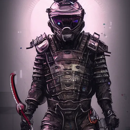Image similar to wombat in cybernetic ninja gear wielding a samurai sword, realistic, cyberpunk, gritty, digital art, 4 k