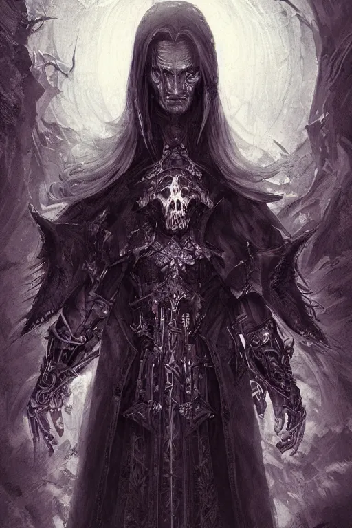 Prompt: A portrait of a dark occult priest by ross tran, hyper-detailed, intricate, wide angle, beautiful, fantasy, concept art