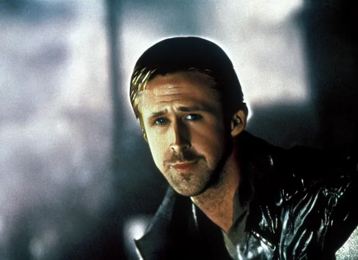 Image similar to film still of Ryan Gosling as Decker in Blade Runner 1982