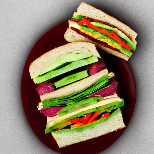 Image similar to a caterpillar sandwich, high resolution food photography, studio lighting