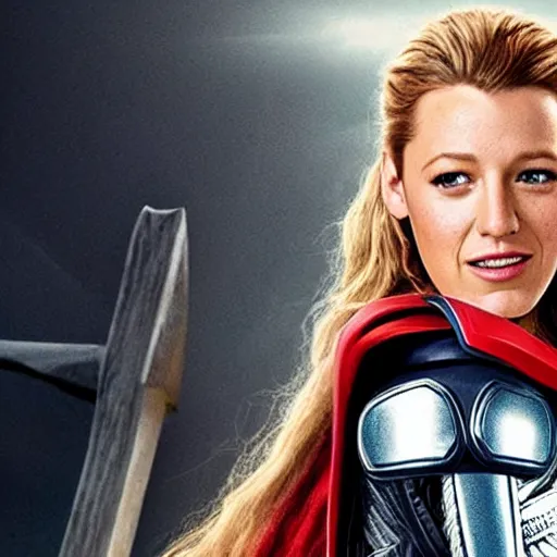 Image similar to blake lively as the mighty thor