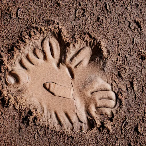 Prompt: the footprint of bigfoot in the mud, 4 k high - resolution photograph, ultra detail, hd photo