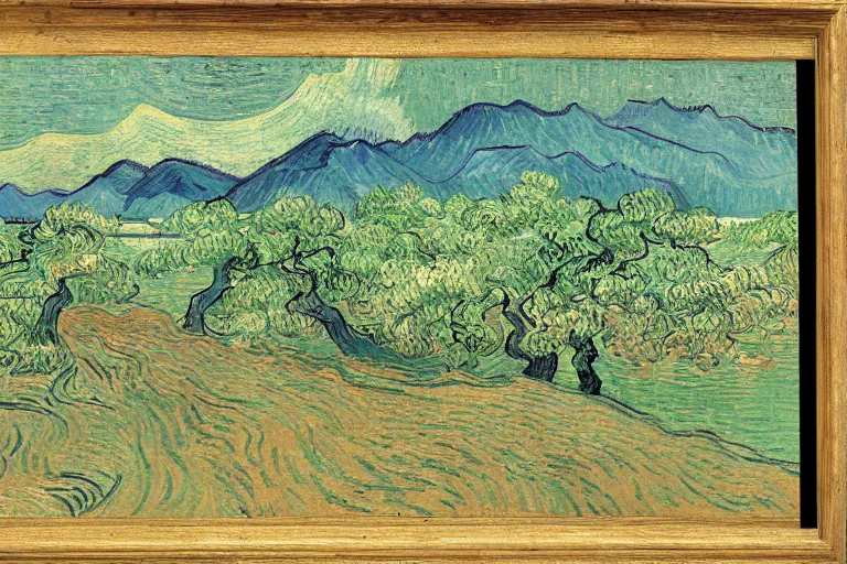 Image similar to japanese scenery in edo period, by vincent van gogh, high saturation