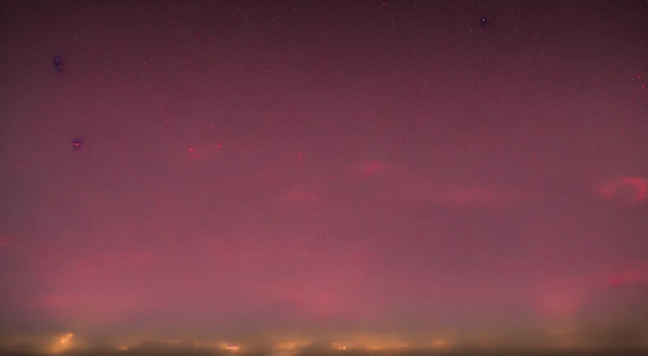 Image similar to red sprites in the atmosphere, clouds below, photo