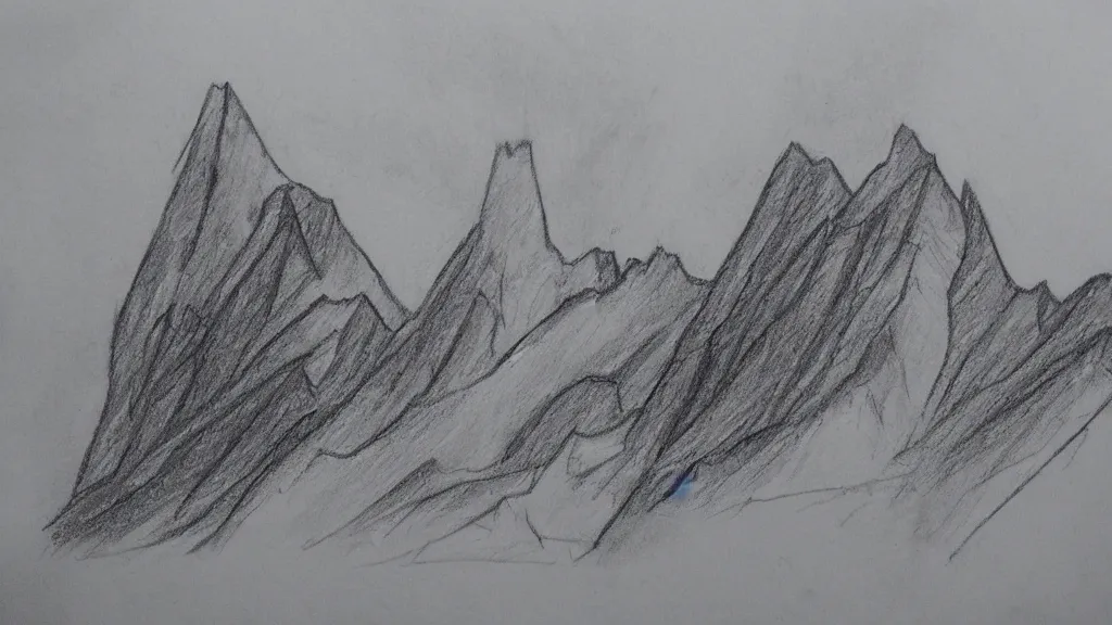 Prompt: pencil sketch mountainous the very crispest, neatest rotation