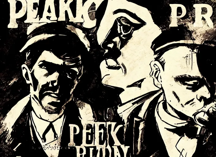 Prompt: The Peaky Blinders, anime key visual, manga art