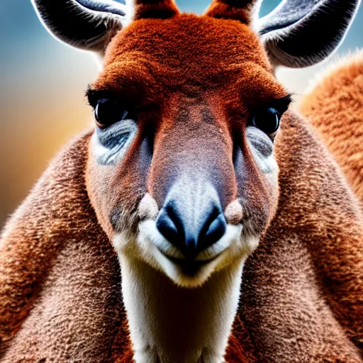 Prompt: a terrifying photo of a muscular kangaroo, studio photography, high detail, ultra high detail, 4 k, hdr, 8 k