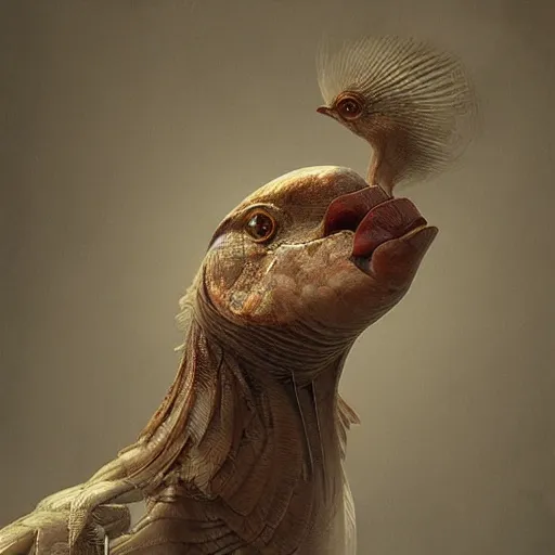 Image similar to photo realistic image of a featherless bird, stunning 3 d render inspired art by istvan sandorfi and greg rutkowski, perfect facial symmetry, realistic, highly detailed attributes and atmosphere, dim volumetric cinematic lighting,