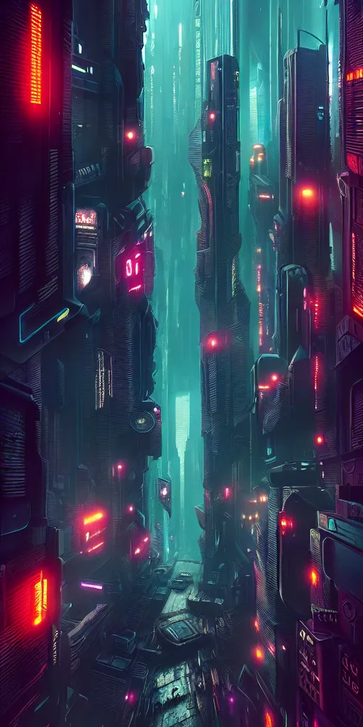 Image similar to epic cyberpunk cityscape : : blade runner, james guilleard, beeple, laurie greasley, dan mcpharlin : : ornate, dynamic, particulate, rich colors, intricate, elegant, highly detailed, centered, artstation, smooth, sharp focus, octane render, 3 d