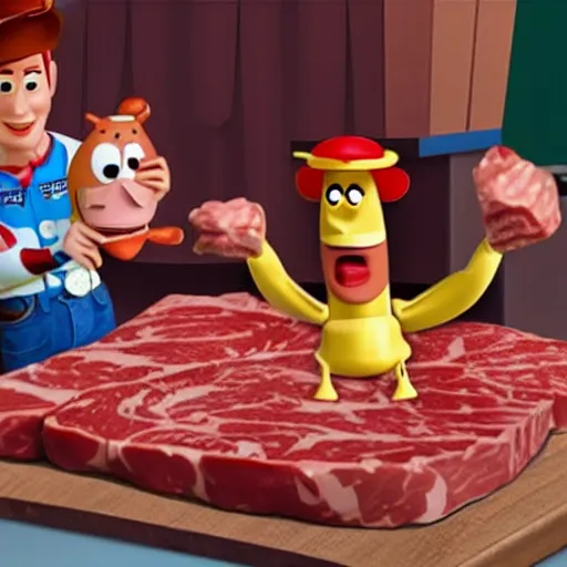 Image similar to meat toy story cartoon