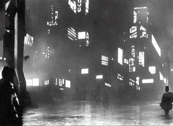 Prompt: scene from the 1934 film blade runner