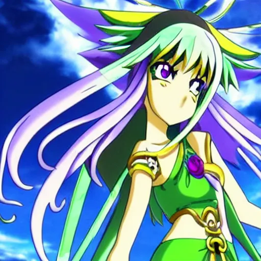 Image similar to Anime Key Visual of Palutena from Kid Icarus Uprising, official media